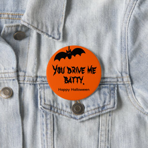 3-inch Je maakt me gek Orange Halloween Rond Ronde Button 7,6 Cm