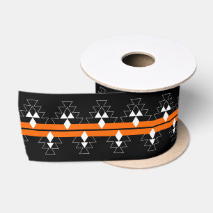 3 Inch Native Woven Stories - Oranje - Satijnen Lint