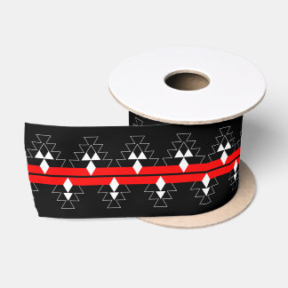 3 Inch Native Woven Stories - Rood - Satijnen Lint