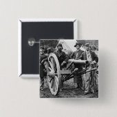 3 inch Ord Rifle Cannon - Burgeroorlog Vierkante Button 5,1 Cm (Voorkant /achterkant)