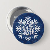 3 inch Ronde Button met QR-code Sneeuwvlok (Voorkant /achterkant)