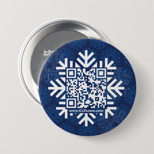 3 inch Ronde Button met QR-code Sneeuwvlok (Voorkant /achterkant)