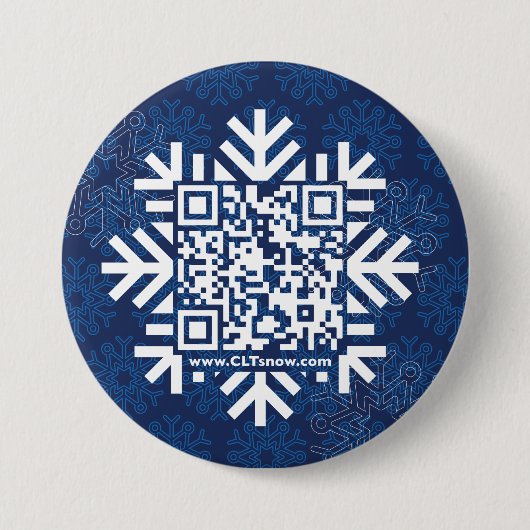 3 inch Ronde Button met QR-code Sneeuwvlok (Voorkant)