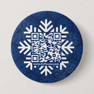 3 inch Ronde Button met QR-code Sneeuwvlok