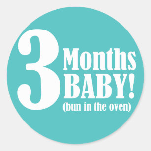 3-inch Ronde STICKER - 3 maanden Zwangerschap