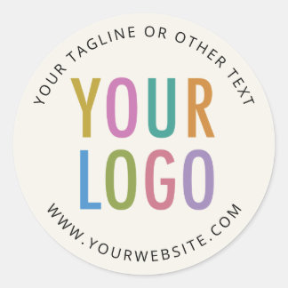 3 inch ronde stickers aangepast bedrijfslogo ecru
