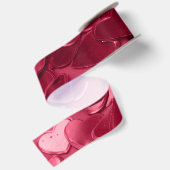 3 inch satijnen lint, roze hart confetti print lint (Achterkant)