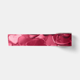 3 inch satijnen lint, roze hart confetti print lint