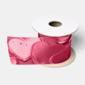 3 inch satijnen lint, roze hart confetti print lint (Spoel)