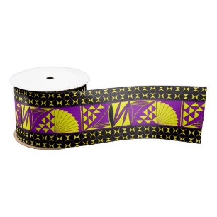 3 Inch Southwest Sunrise in Yel / Pur Satin Ribbon Satijnen Lint