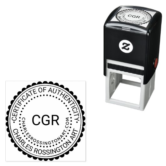 3 Initiaal Certificaat van Echtheid #7B Naam URL Zelfinktende Stempel (In situ)