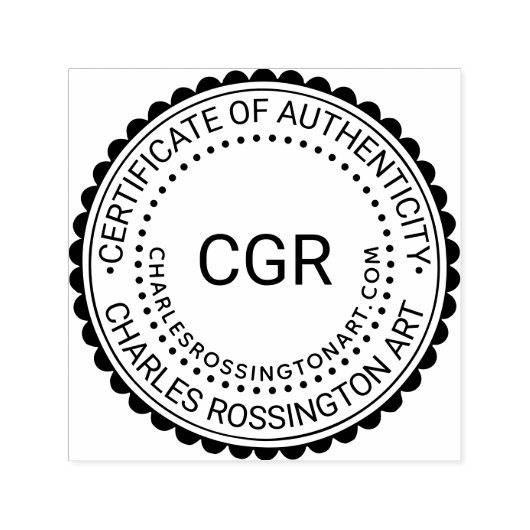 3 Initiaal Certificaat van Echtheid #7B Naam URL Zelfinktende Stempel (Design)