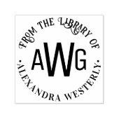 3 Initiaal Letter Monogram #1 Bibliotheek Boeknaam Zelfinktende Stempel (Design)