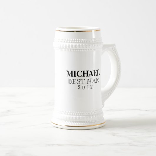 3 initiaal letter monogram bachelor bier stein mok (Voorkant rechts)