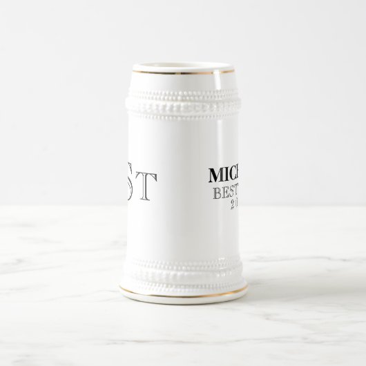 3 initiaal letter monogram bachelor bier stein mok (Center)