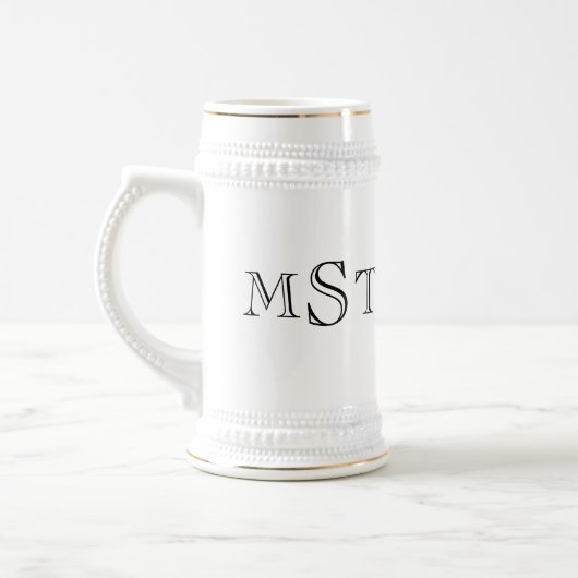 3 initiaal letter monogram bachelor bier stein mok (Links)