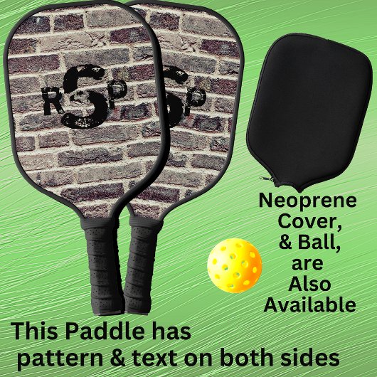 3 Initiaal Letter Monogram Brick Wall verhit Pickleball Paddle