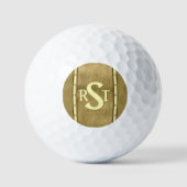 3 Initiaal Letter-monogram geborsteld bruin Tan Cr Golfballen (Voorkant)