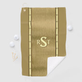 3 Initiaal Letter-monogram geborsteld bruin Tan Cr Golfhanddoek (Insitu)