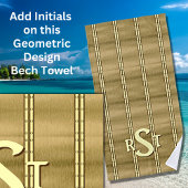 3 Initiaal Letter-monogram geborsteld bruin Tan Cr Strandlaken