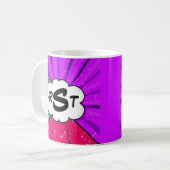 3 Initiaal Letter Monogram Pop Art Cloud Koffiemok (Voorkant links)