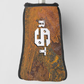 3 Initiaal Letter Monogram Rusty Steel Bord Kijk Golfheadcover (Draai 90)
