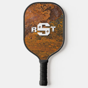 3 Initiaal Letter Monogram Rusty Steel Bord Pickleball Paddle