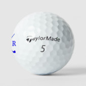 3 Initiaal letters gepersonaliseerd blauw monogram Golfballen (Logo)