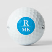 3 Initiaal letters met monogram azuurblauw Golfballen (Voorkant)