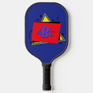3 Initiaal letters Monogram geometrische kleurenla Pickleball Paddle