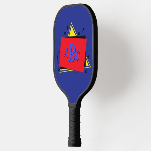 3 Initiaal letters Monogram geometrische kleurenla Pickleball Paddle (Links)