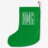 3 Initiaal Monogram | Groen & Wit Kleine Kerstsok (Achterkant)