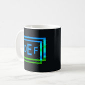 3 Initiaal Monogram Letter Blue Green Geometric Koffiemok (Voorkant links)