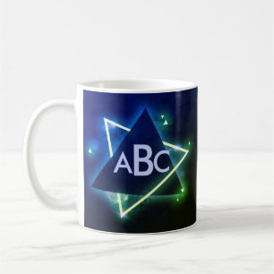 3 Initiaal Monogram Letter Blue Green Space Vorm C Koffiemok