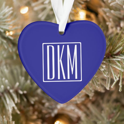 3 Initiaal Monogram | Marineblauw & Wit Ornament (Boom)
