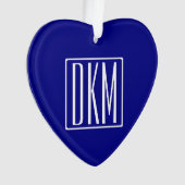 3 Initiaal Monogram | Marineblauw & Wit Ornament (voorkant)