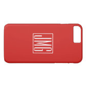 3 Initiaal Monogram | Rood & Wit (of doe-het-zelf Case-Mate iPhone Case (Achterkant (Horizontaal))