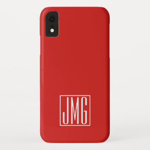 3 Initiaal Monogram Rood & Wit (of doe-het-zelf Case-Mate iPhone Case