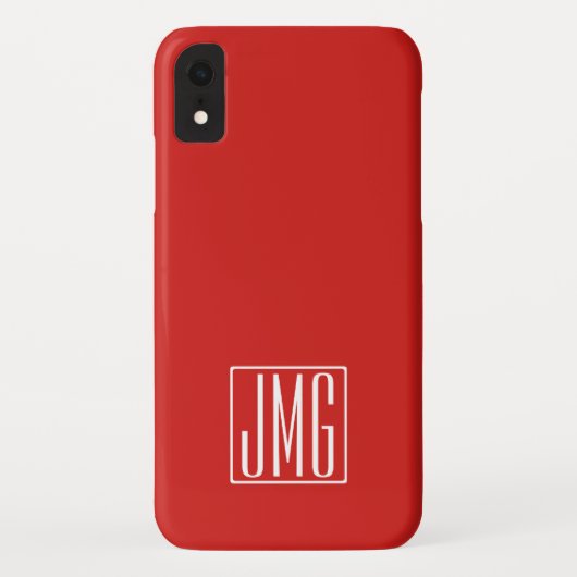 3 Initiaal Monogram | Rood & Wit (of doe-het-zelf Case-Mate iPhone Case (Achterkant)