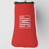3 Initiaal Monogram | Rood & Wit (of doe-het-zelf Golfheadcover (Draai 90)