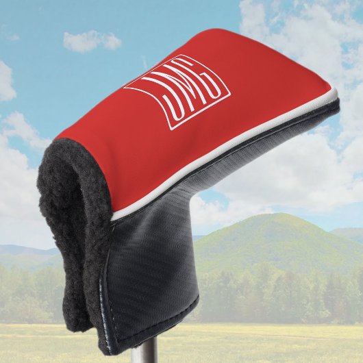 3 Initiaal Monogram | Rood & Wit (of doe-het-zelf Golfheadcover
