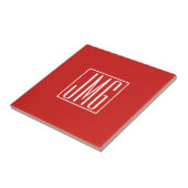 3 Initiaal Monogram | Rood & Wit (of doe-het-zelf Tegeltje (Zijkant)