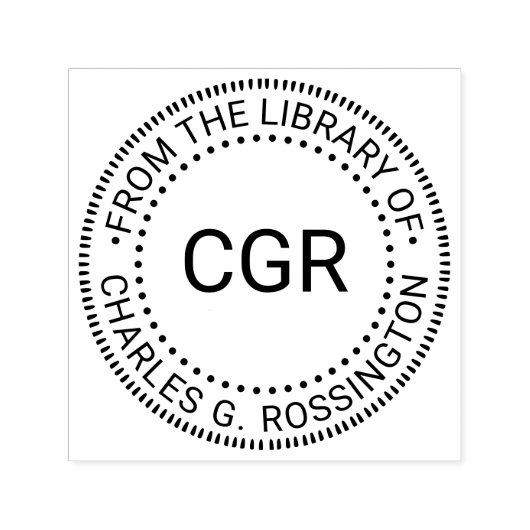 3 Initiaal Monogram “uit de bibliotheek van” Boekn Zelfinktende Stempel (Design)