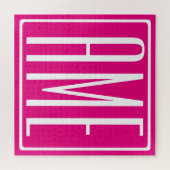 3 Initiaal Monogram | Wit Op Heet Roze Legpuzzel (Horizontaal)