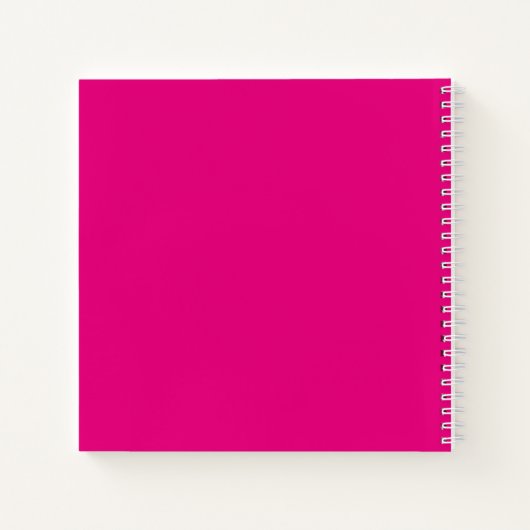 3 Initiaal Monogram | Wit Op Heet Roze Notitieboek (Achterkant)