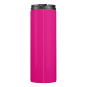 3 Initiaal Monogram | Wit Op Heet Roze Thermosbeker (Achterkant)