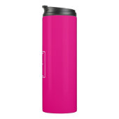 3 Initiaal Monogram | Wit Op Heet Roze Thermosbeker (Geroteerd rechts)