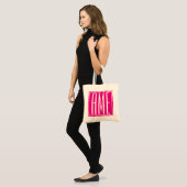 3 Initiaal Monogram | Wit Op Heet Roze Tote Bag (Voorkant (model))