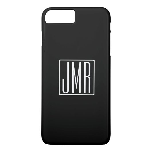 3 Initiaal Monogram | Zwart & Wit (of doe-het-zelf Case-Mate iPhone Case (Achterkant)