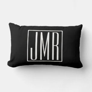 3 Initiaal Monogram Zwart & Wit (of doe-het-zelf Kussen